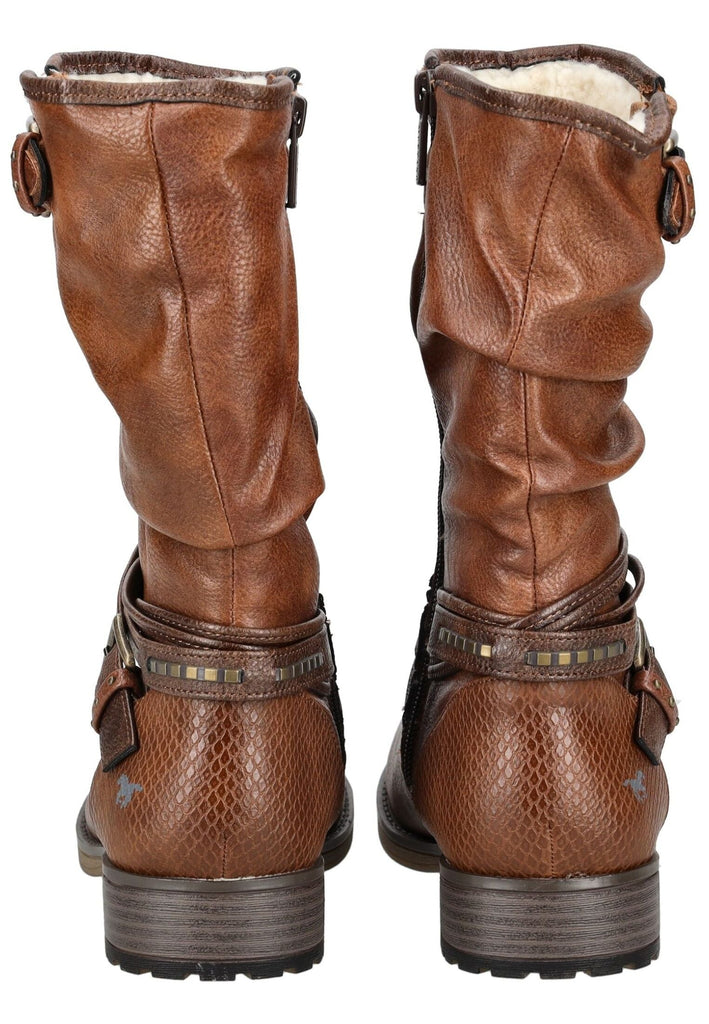 Mustang Stiefel Lederimitat/Textil Cognac