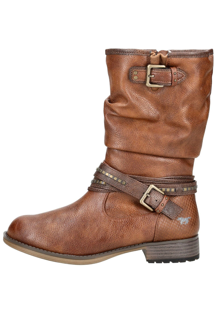 Mustang Stiefel Lederimitat/Textil Cognac