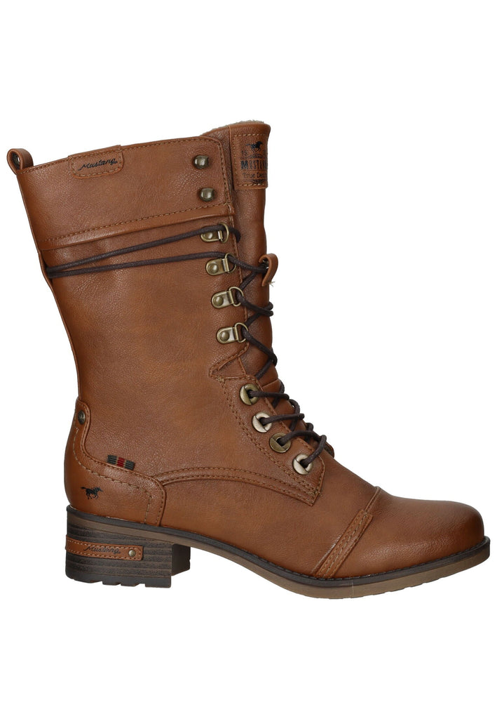 Mustang Stiefel Lederimitat/Textil Cognac Warmfutter