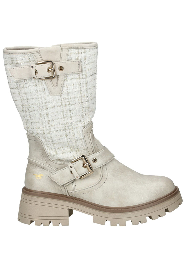 Mustang Stiefel Lederimitat/Textil Ivory Warmfutter