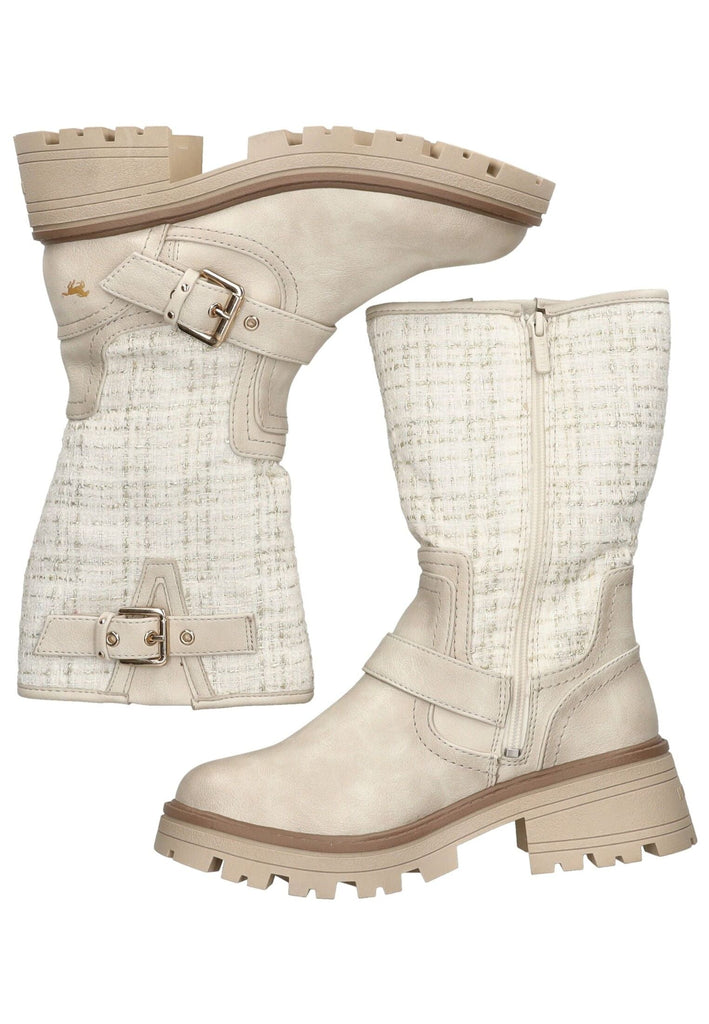Mustang Stiefel Lederimitat/Textil Ivory Warmfutter