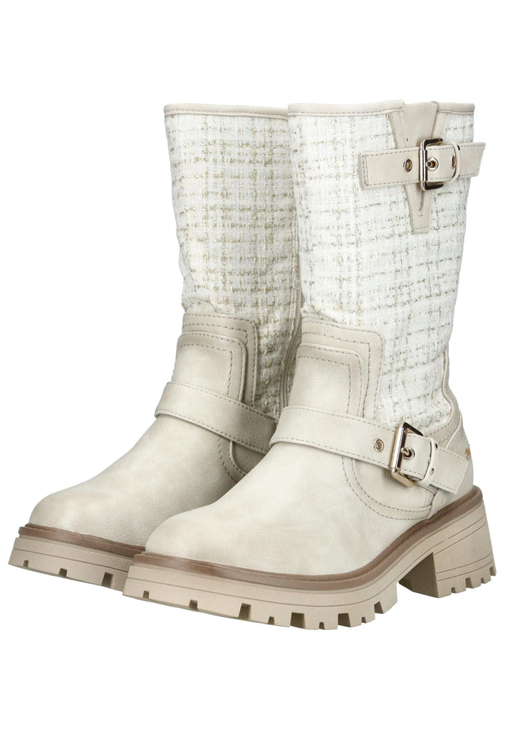Mustang Stiefel Lederimitat/Textil Ivory Warmfutter