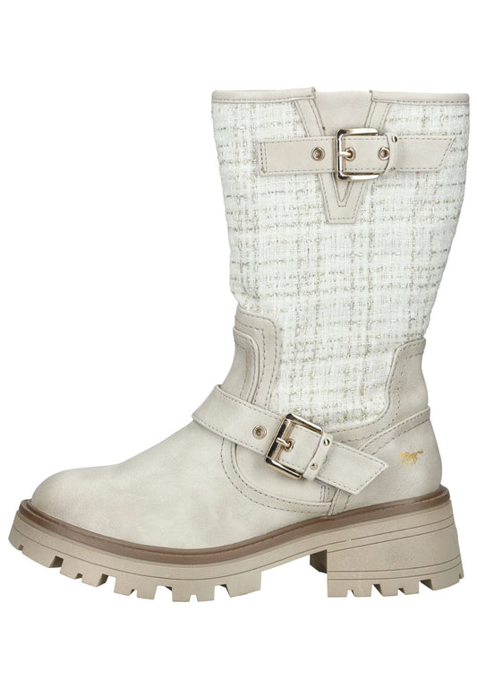Mustang Stiefel Lederimitat/Textil Ivory Warmfutter