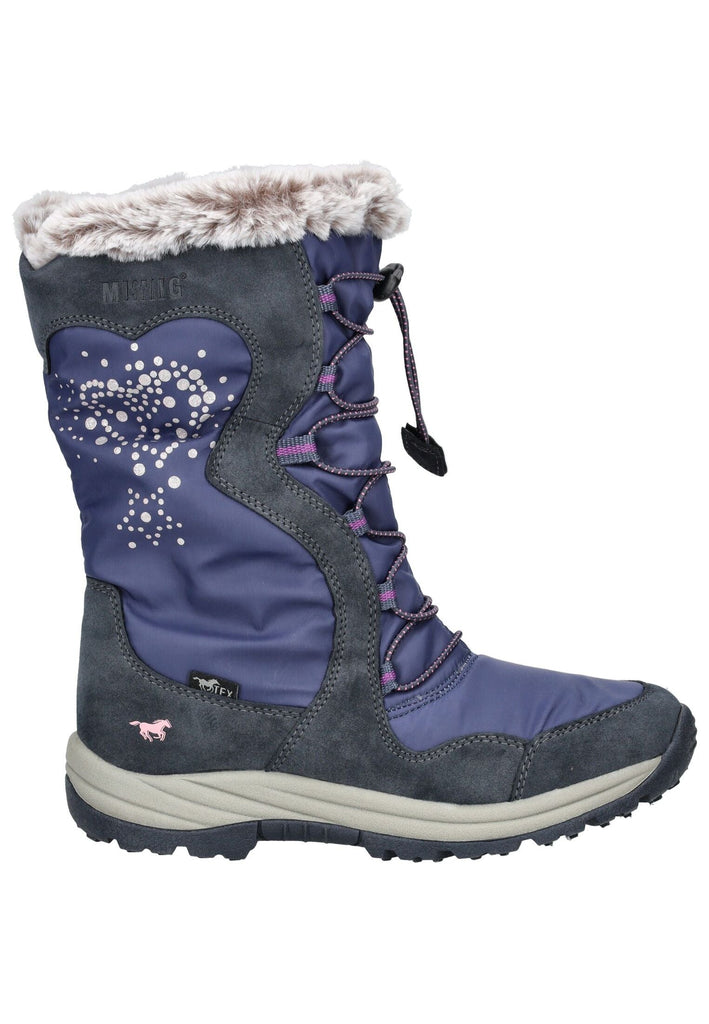 Mustang Stiefel Lederimitat/Textil Navy Warmfutter