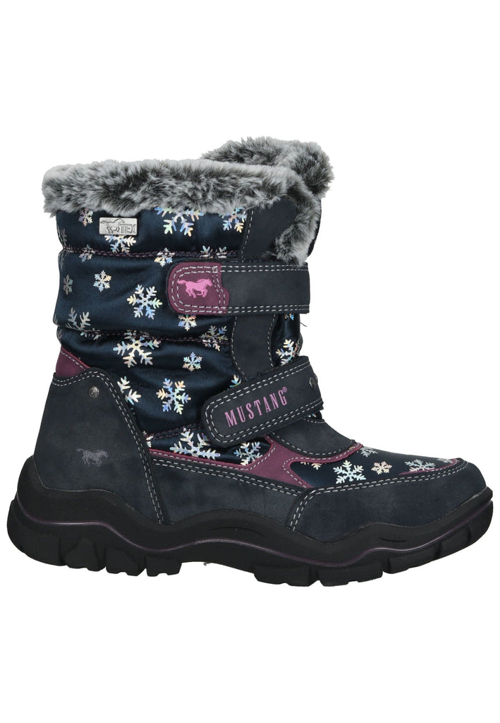 Mustang Stiefel Lederimitat/Textil Navy Warmfutter