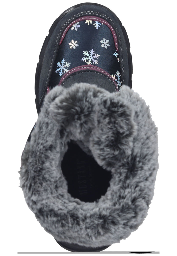 Mustang Stiefel Lederimitat/Textil Navy Warmfutter