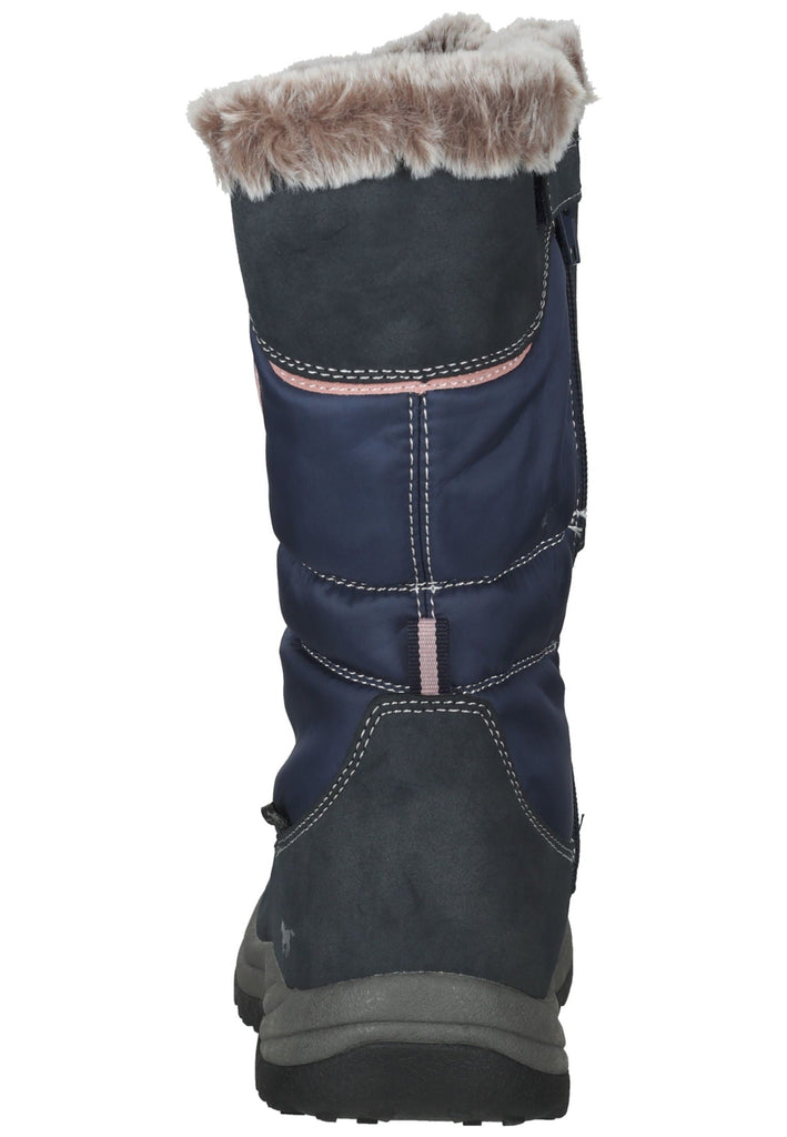 Mustang Stiefel Lederimitat/Textil Navy Warmfutter