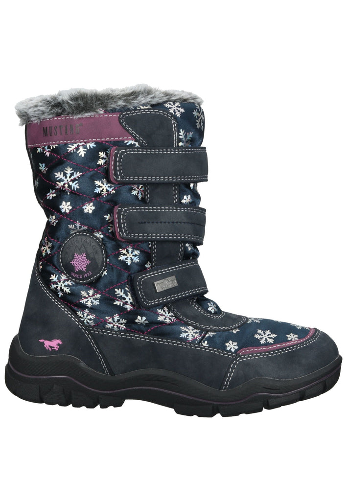 Mustang Stiefel Lederimitat/Textil Navy Warmfutter