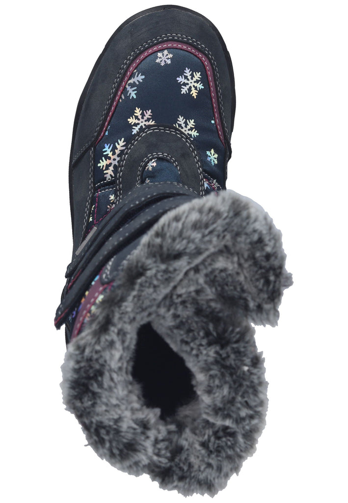 Mustang Stiefel Lederimitat/Textil Navy Warmfutter