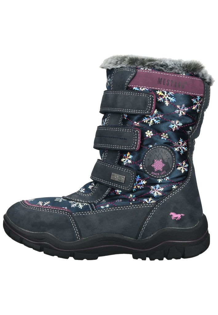 Mustang Stiefel Lederimitat/Textil Navy Warmfutter