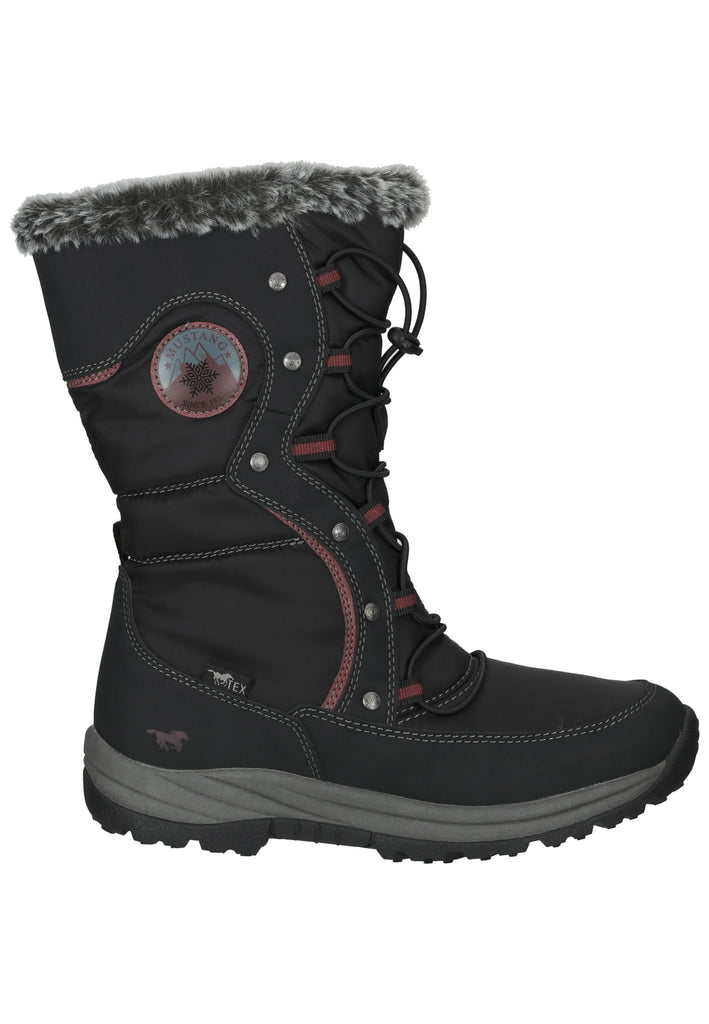 Mustang Stiefel Lederimitat/Textil Schwarz Warmfutter