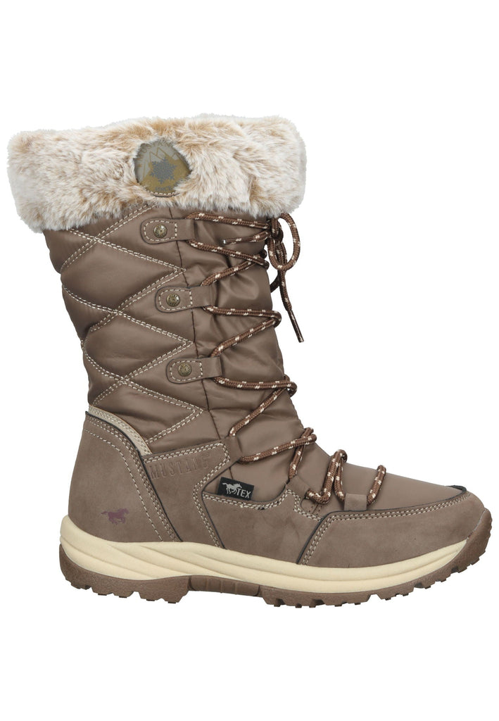 Mustang Stiefel Lederimitat/Textil Taupe Warmfutter