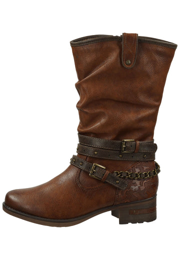 Stiefel Mustang Stiefel Lederimitat Cognac