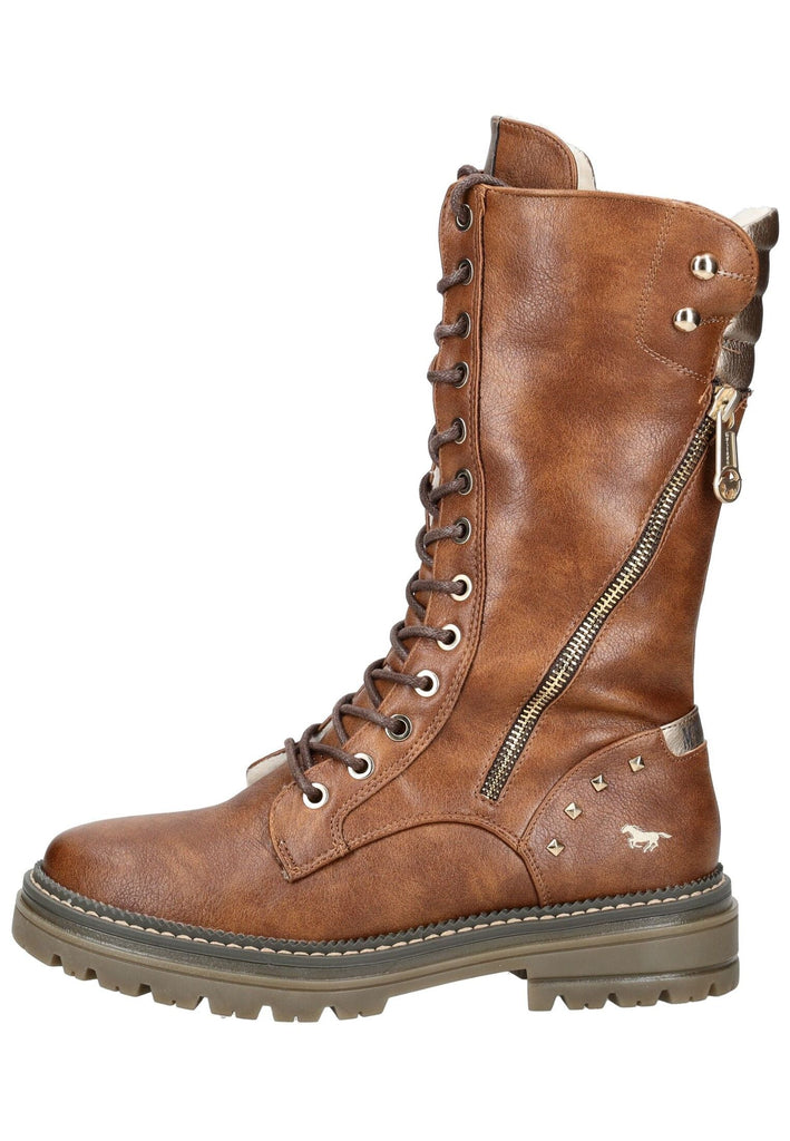 Stiefel Mustang Stiefel Lederimitat Kastanie Warmfutter