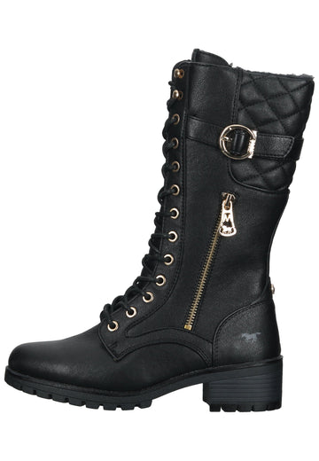 Stiefel Mustang Stiefel Lederimitat Schwarz Warmfutter