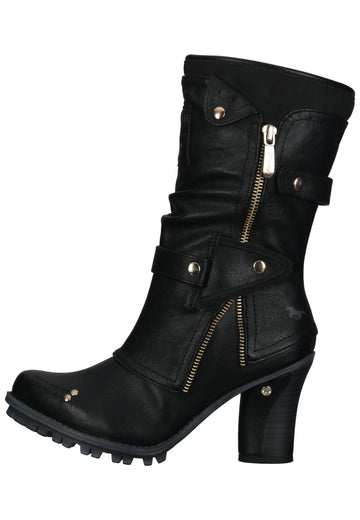 Stiefel Mustang Stiefel Lederimitat Schwarz Warmfutter