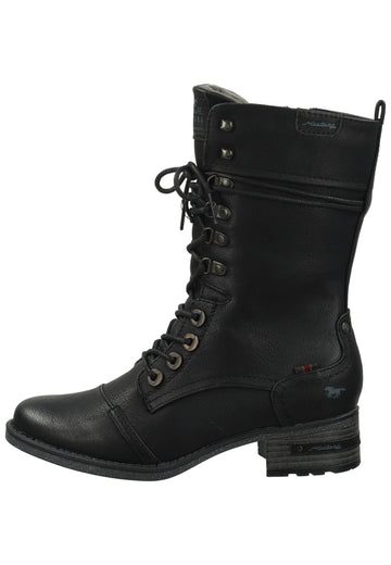 Stiefel Mustang Stiefel Lederimitat Schwarz Warmfutter