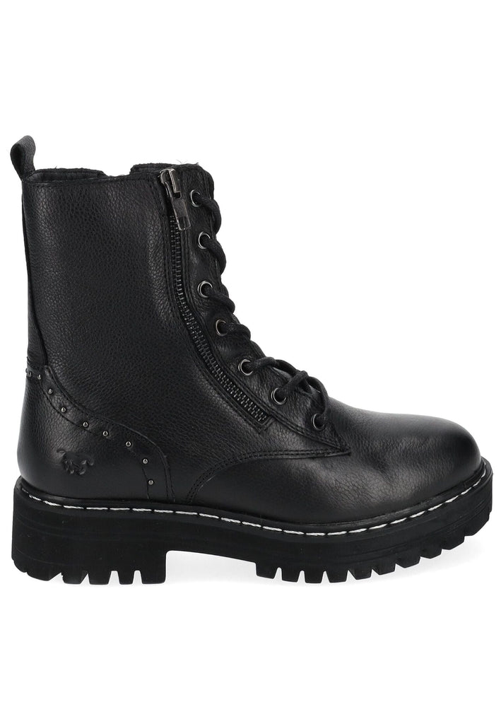 Mustang Stiefelette Leder Schwarz Warmfutter