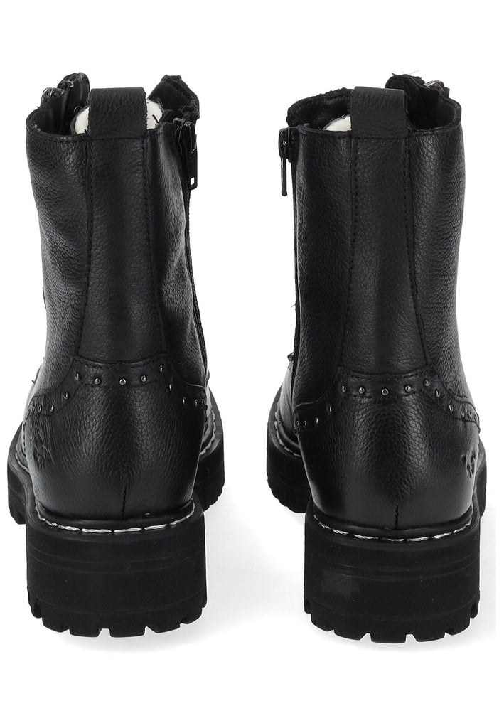 Mustang Stiefelette Leder Schwarz Warmfutter