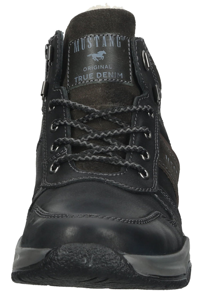 Mustang Stiefelette Leder Schwarz Warmfutter