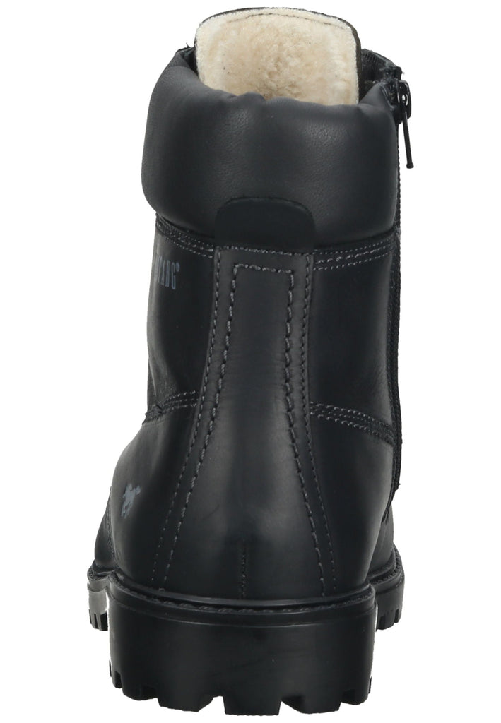 Mustang Stiefelette Leder Schwarz Warmfutter