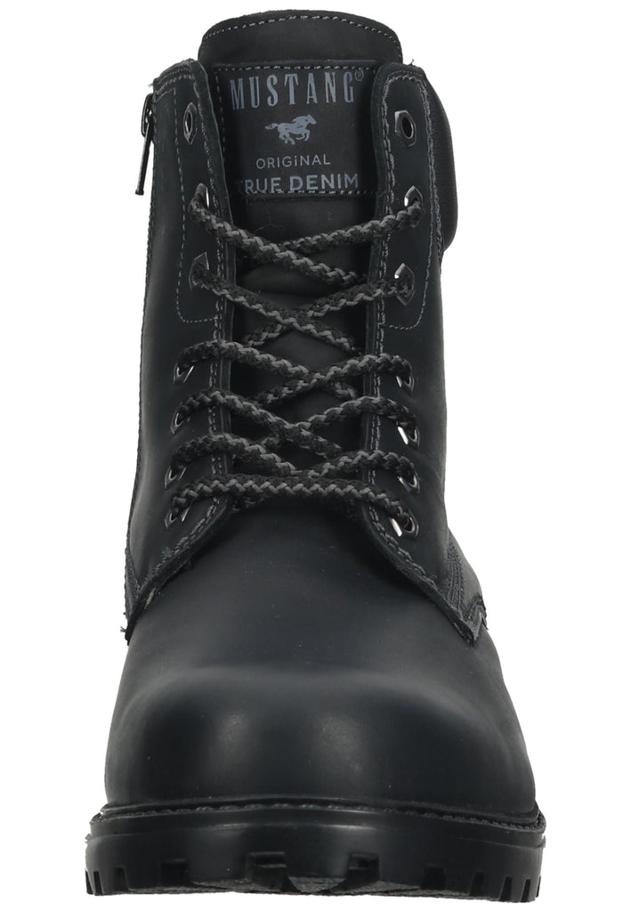 Mustang Stiefelette Leder Schwarz Warmfutter