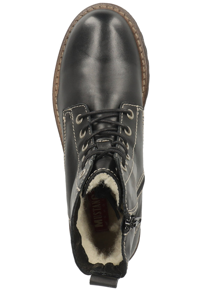 Mustang Stiefelette Leder Schwarz Warmfutter