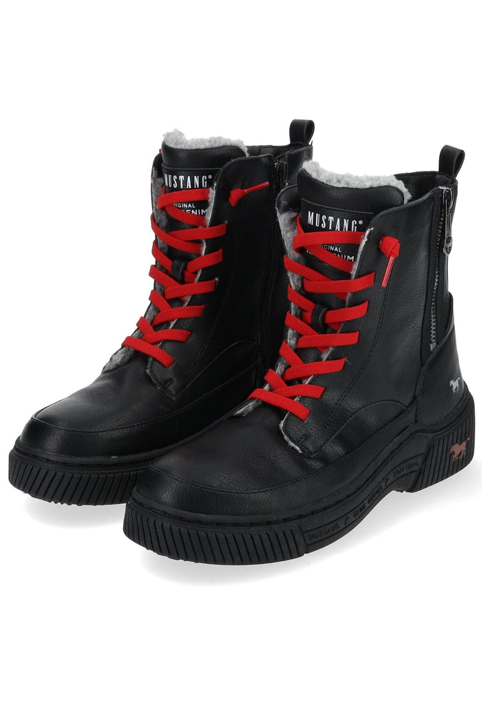 Mustang Stiefelette Leder/Textil Schwarz Warmfutter