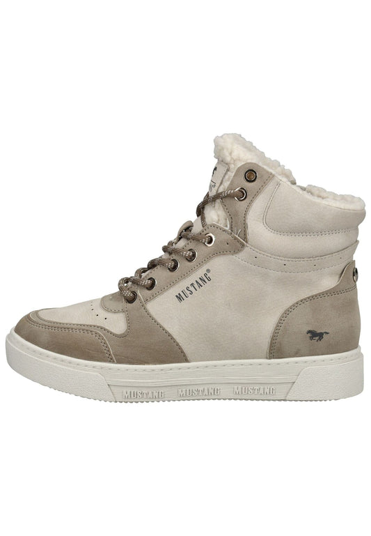 Mustang Stiefelette Lederimitat Beige Warmfutter
