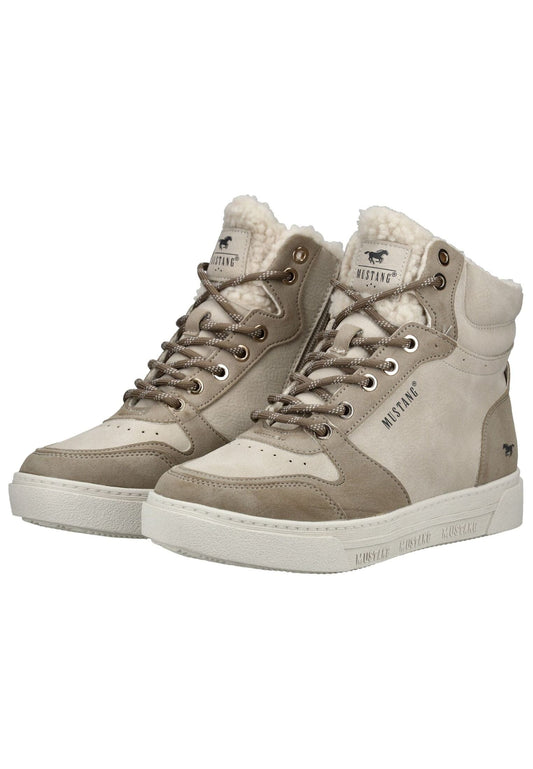 Mustang Stiefelette Lederimitat Beige Warmfutter