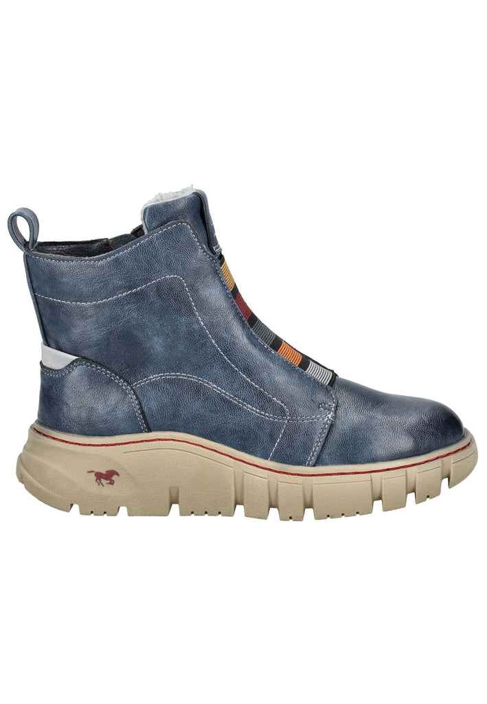 Mustang Stiefelette Lederimitat Blau Warmfutter