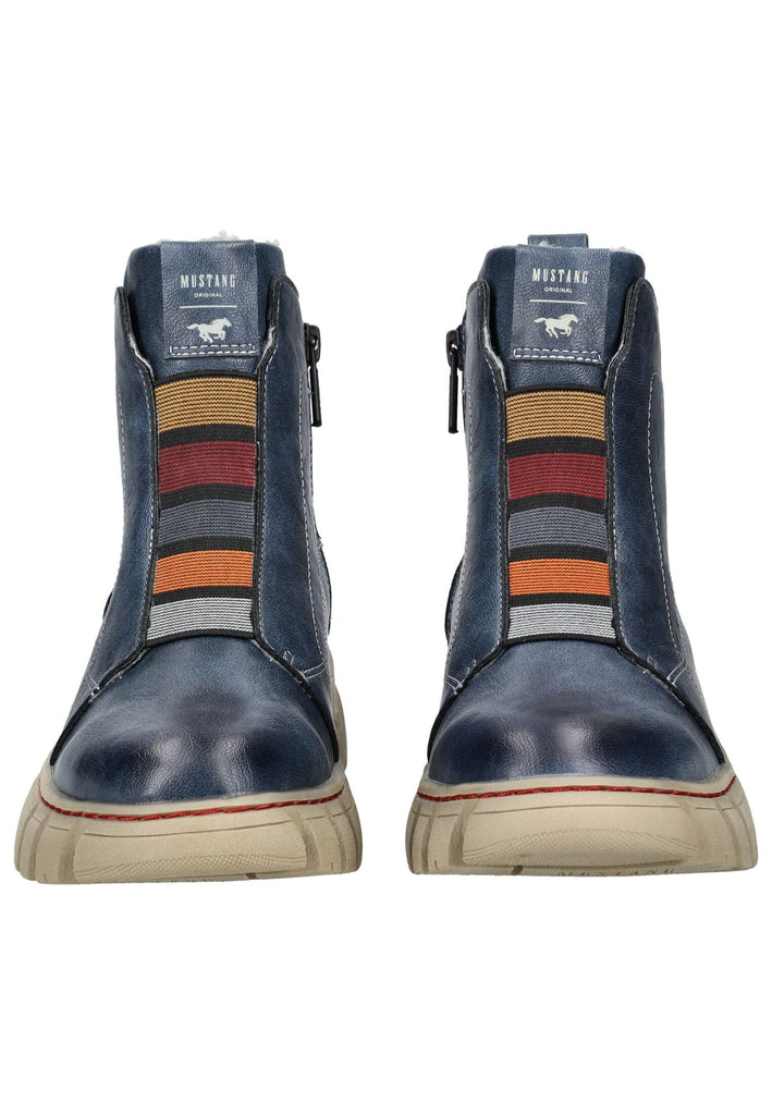 Mustang Stiefelette Lederimitat Blau Warmfutter