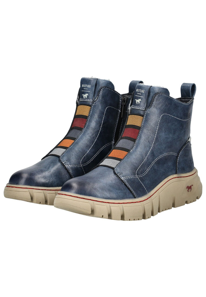 Mustang Stiefelette Lederimitat Blau Warmfutter