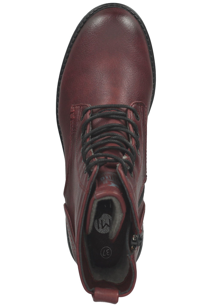 Mustang Stiefelette Lederimitat Bordeaux
