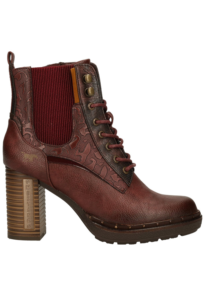 Mustang Stiefelette Lederimitat Bordeaux