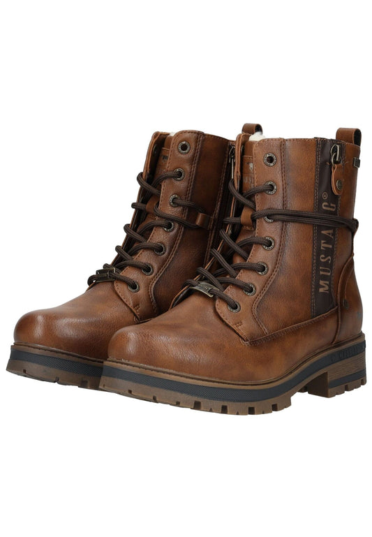 Mustang Stiefelette Lederimitat Braun Warmfutter
