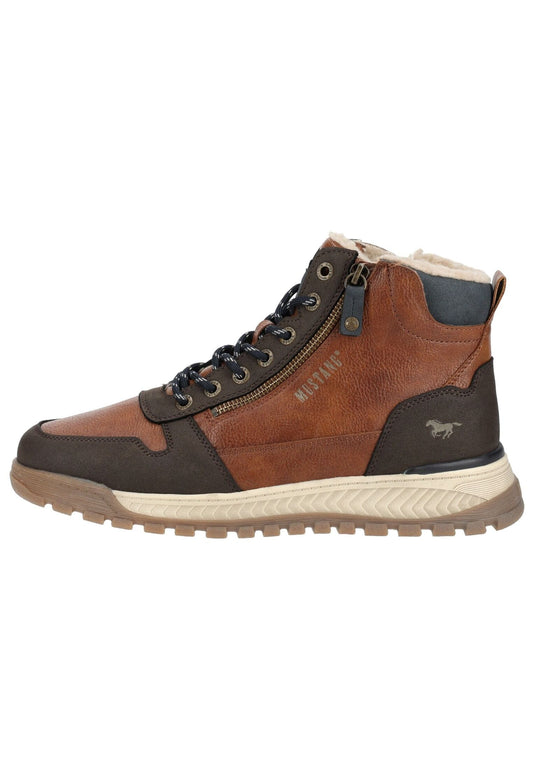 Mustang Stiefelette Lederimitat Braun Warmfutter