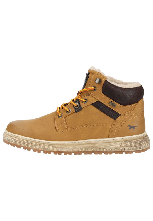 Mustang Stiefelette Lederimitat Camel Warmfutter