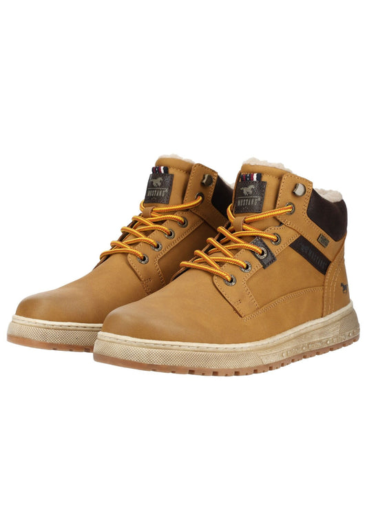 Mustang Stiefelette Lederimitat Camel Warmfutter