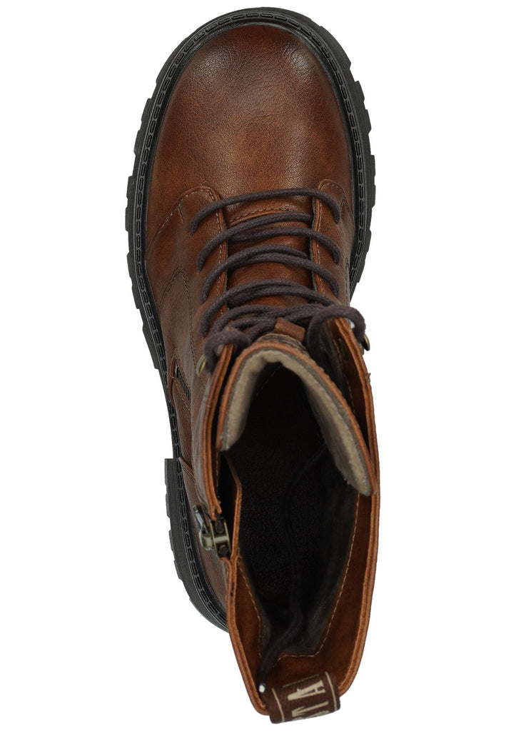 Mustang Stiefelette Lederimitat Cognac Warmfutter