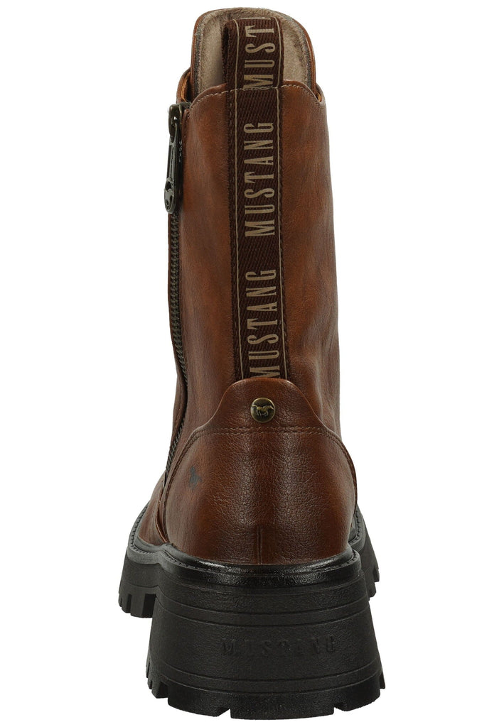 Mustang Stiefelette Lederimitat Cognac Warmfutter
