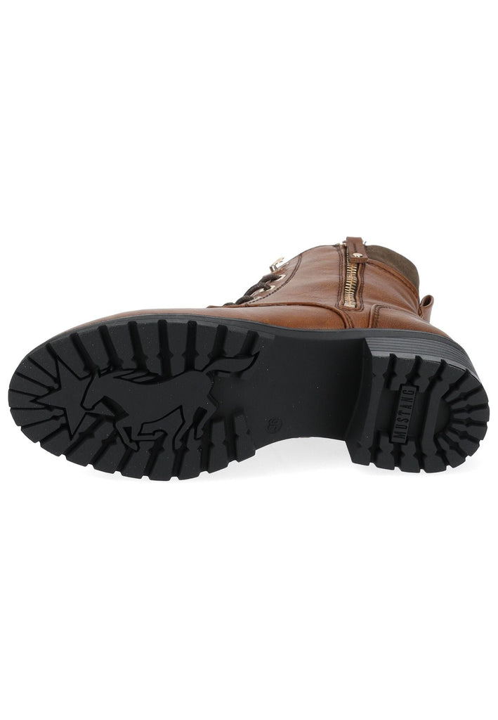 Mustang Stiefelette Lederimitat Cognac Warmfutter