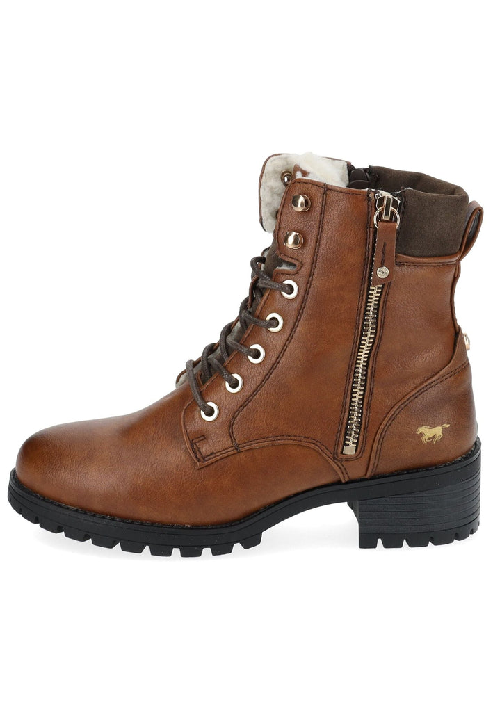 Mustang Stiefelette Lederimitat Cognac Warmfutter