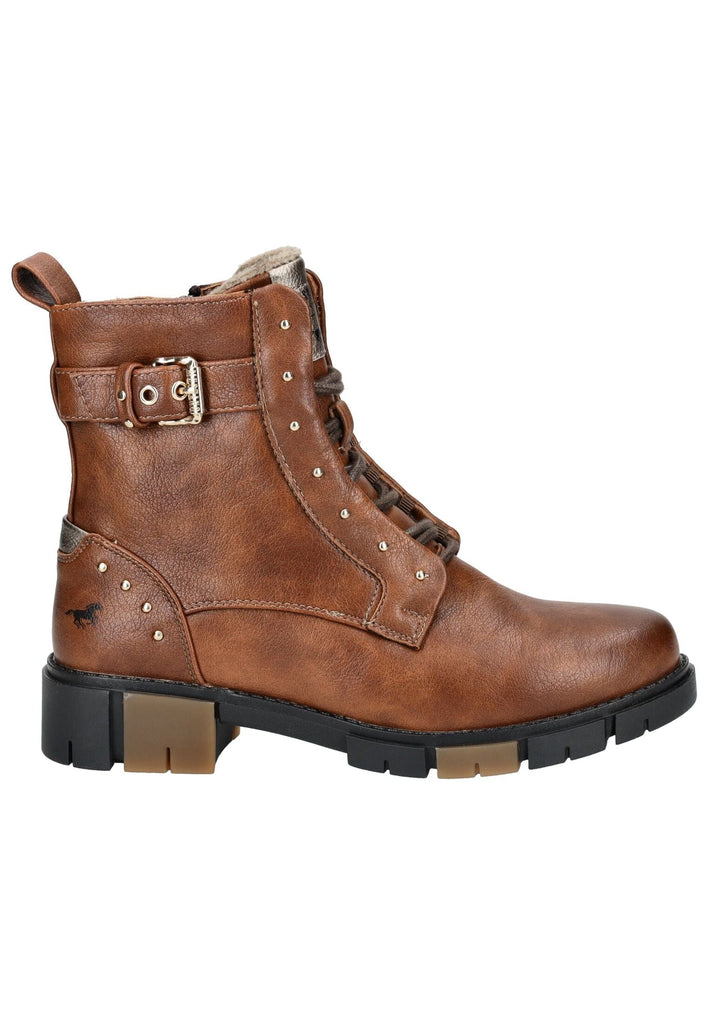 Mustang Stiefelette Lederimitat Cognac Warmfutter