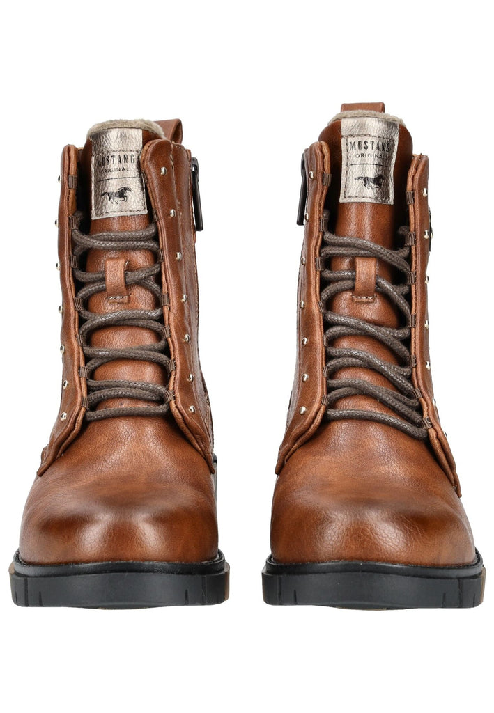 Mustang Stiefelette Lederimitat Cognac Warmfutter