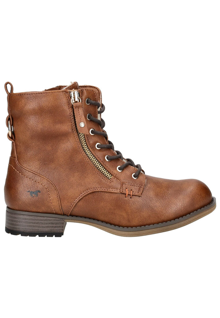 Mustang Stiefelette Lederimitat Cognac Warmfutter