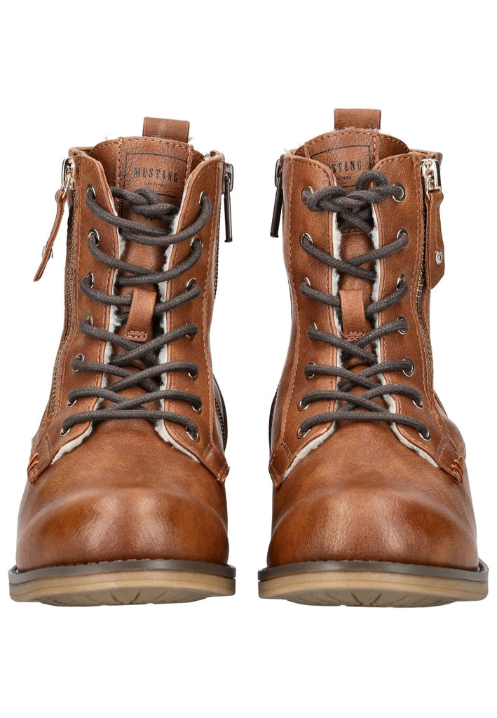 Mustang Stiefelette Lederimitat Cognac Warmfutter