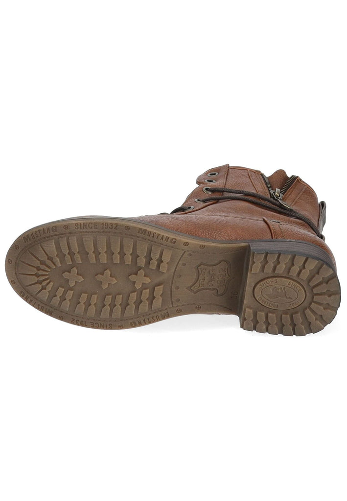 Mustang Stiefelette Lederimitat Cognac Warmfutter