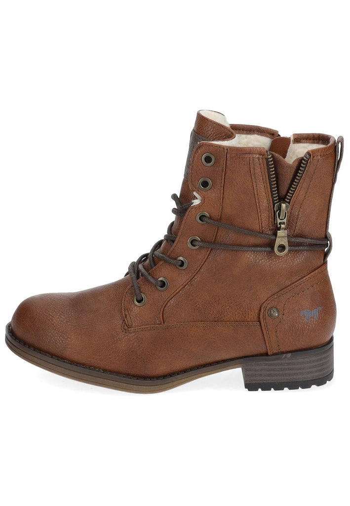 Mustang Stiefelette Lederimitat Cognac Warmfutter