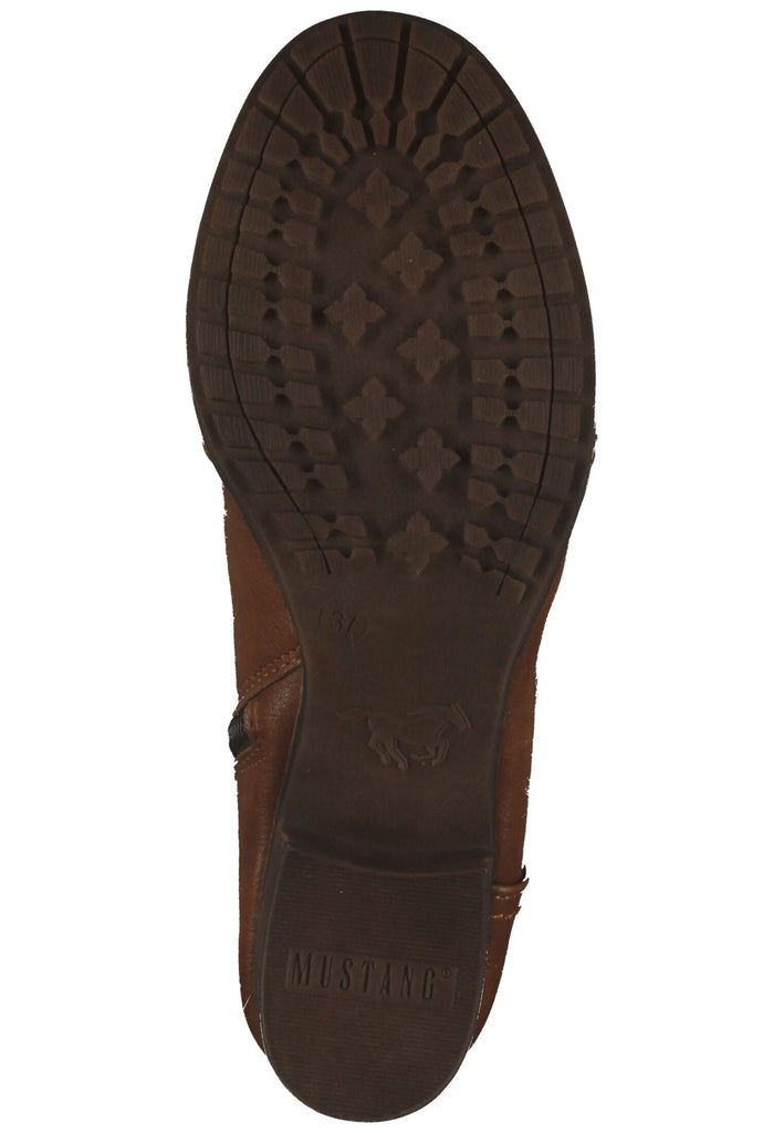 Mustang Stiefelette Lederimitat Cognac Warmfutter